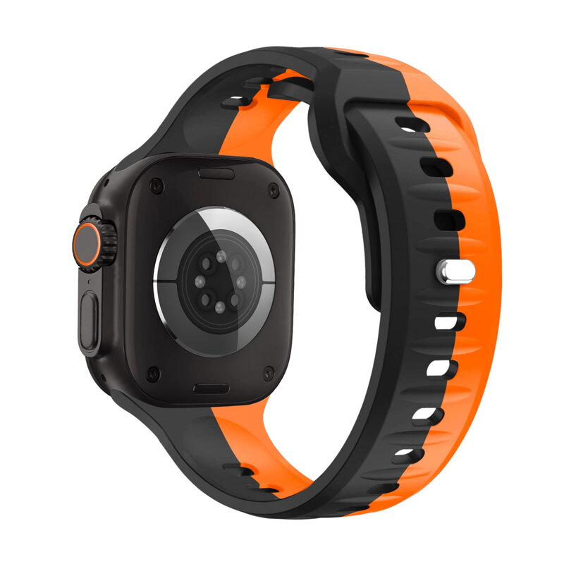 Cubenest Prémiový sportovní řemínek na Apple Watch černo-oranžový