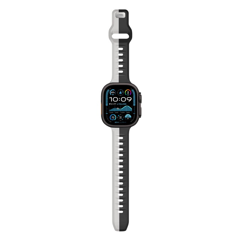 Cubenest Prémiový sportovní řemínek na Apple Watch černo-šedý
