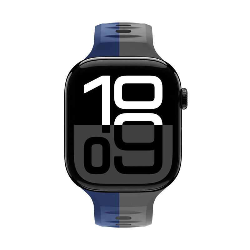 Cubenest Prémiový sportovní řemínek na Apple Watch šedo-modrý