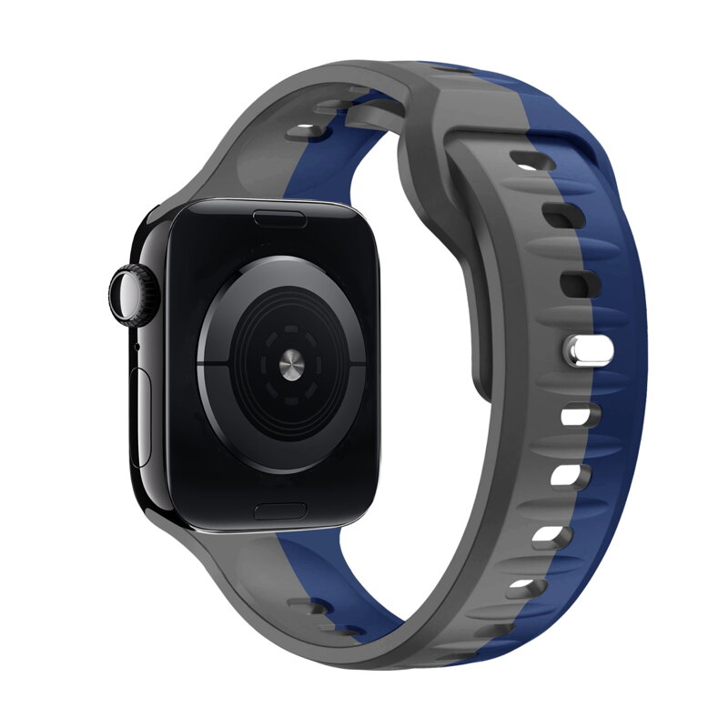 Cubenest Prémiový sportovní řemínek na Apple Watch šedo-modrý