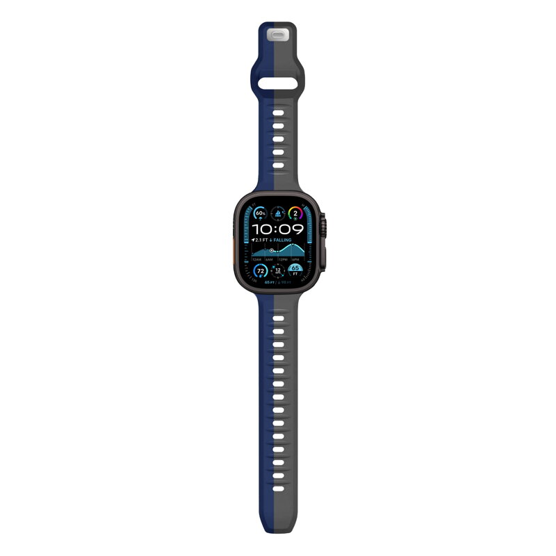Cubenest Prémiový sportovní řemínek na Apple Watch šedo-modrý