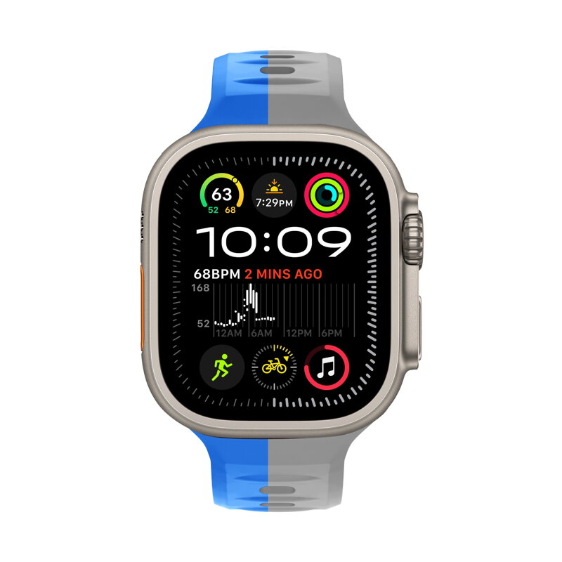 Cubenest Prémiový sportovní řemínek na Apple Watch modro-šedý