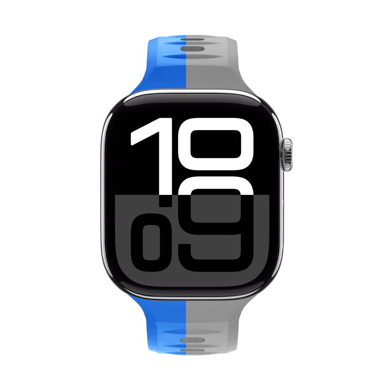 Cubenest Prémiový sportovní řemínek na Apple Watch modro-šedý