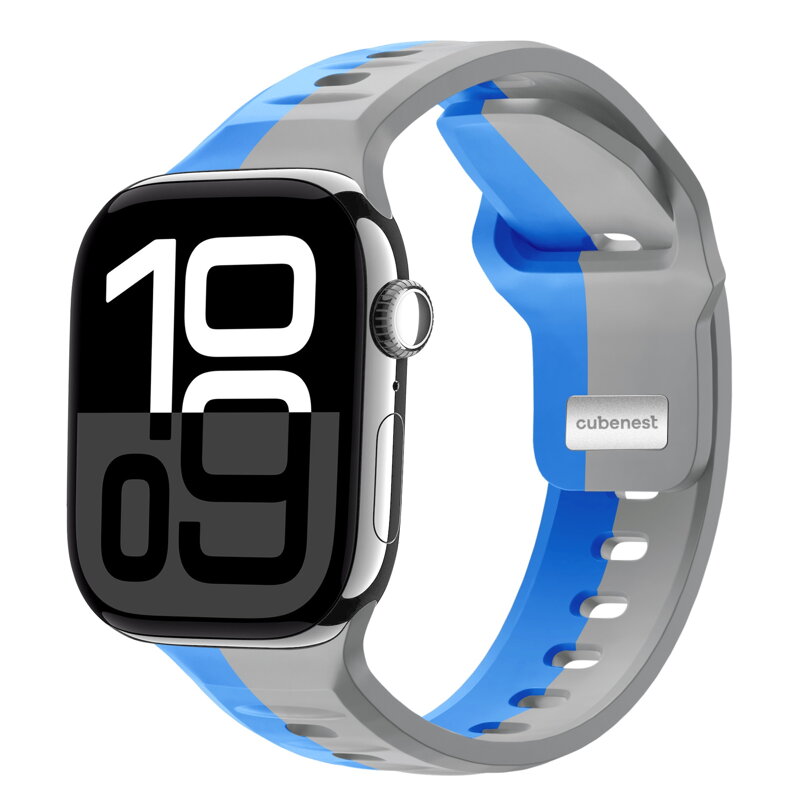 Cubenest Prémiový sportovní řemínek na Apple Watch modro-šedý