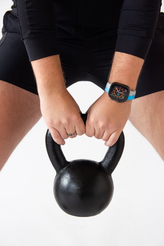 Cubenest Prémiový sportovní řemínek na Apple Watch modro-šedý