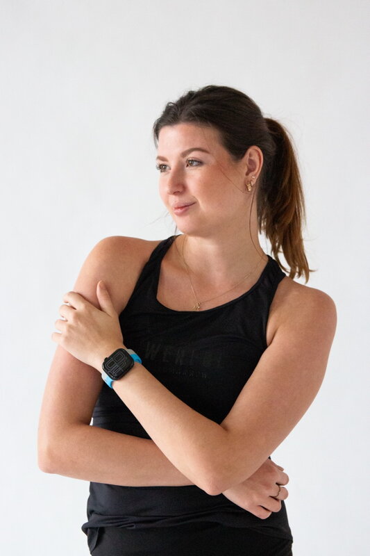 Cubenest Prémiový sportovní řemínek na Apple Watch modro-šedý