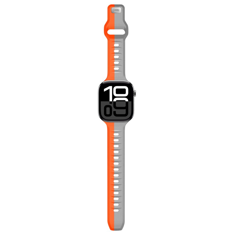 Cubenest Prémiový sportovní řemínek na Apple Watch oranžovo-šedý
