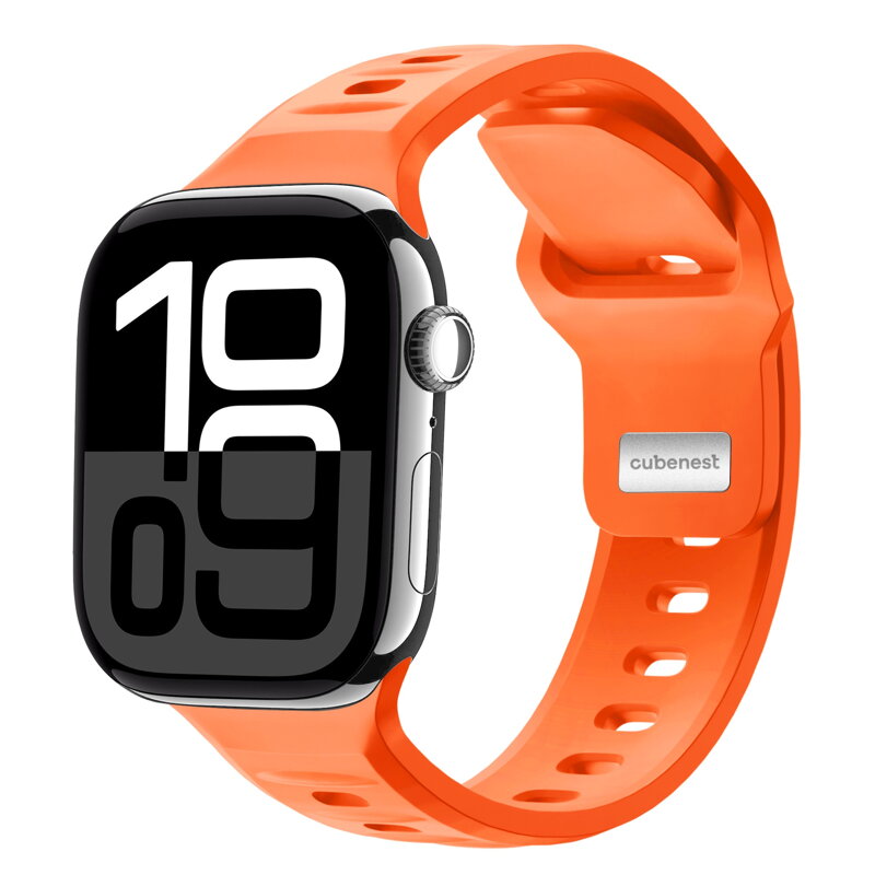 Cubenest Prémiový sportovní řemínek na Apple Watch oranžový