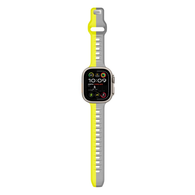 Cubenest Prémiový sportovní řemínek na Apple Watch žluto-šedý