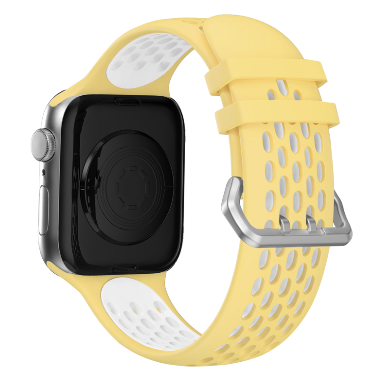 Cubenest Sportovní řemínek na Apple Watch žluto-bílý