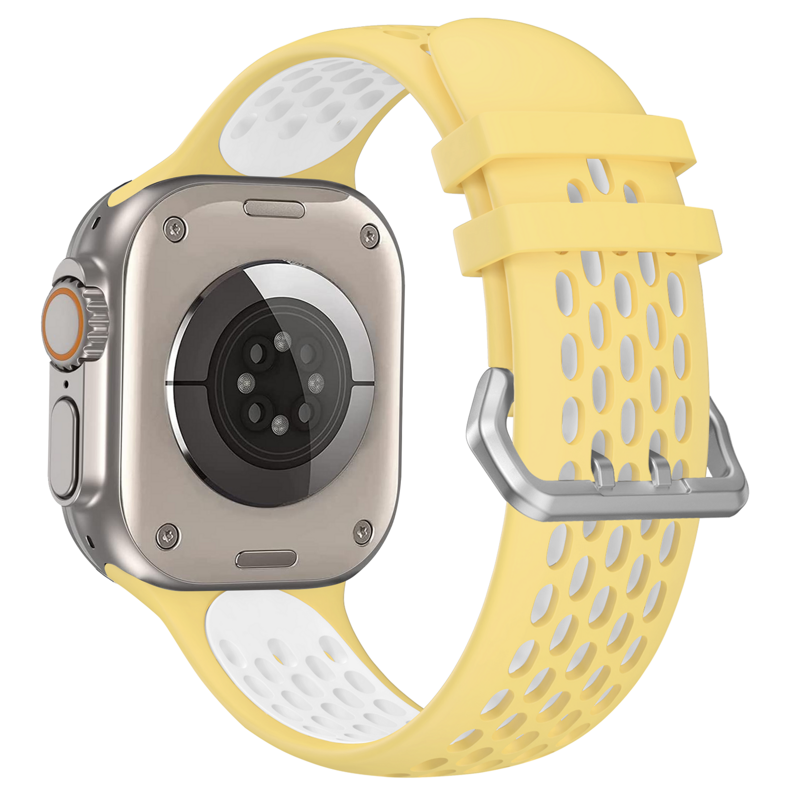 Cubenest Sportovní řemínek na Apple Watch žluto-bílý