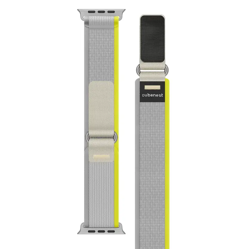 Cubenest Řemínek na Apple Watch Trailový tah žluto-šedý