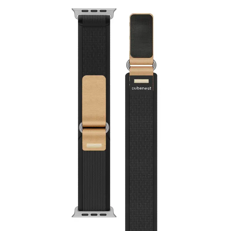 Cubenest Řemínek na Apple Watch Trailový tah černo-béžový