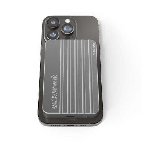 Cubenest Magnetická bezdrátová powerbanka 5000 mAh S1B1 šedá