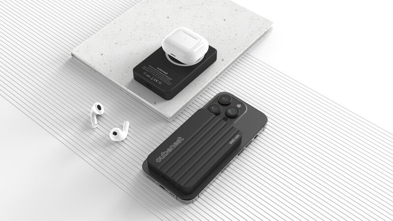 Cubenest Magnetická bezdrátová powerbanka 5000 mAh S1B1 černá
