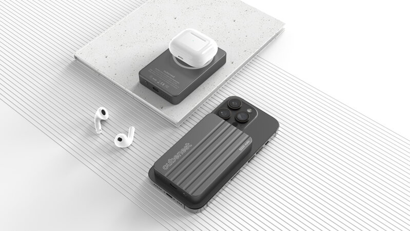 Cubenest Magnetická bezdrátová powerbanka 5000 mAh S1B1 šedá