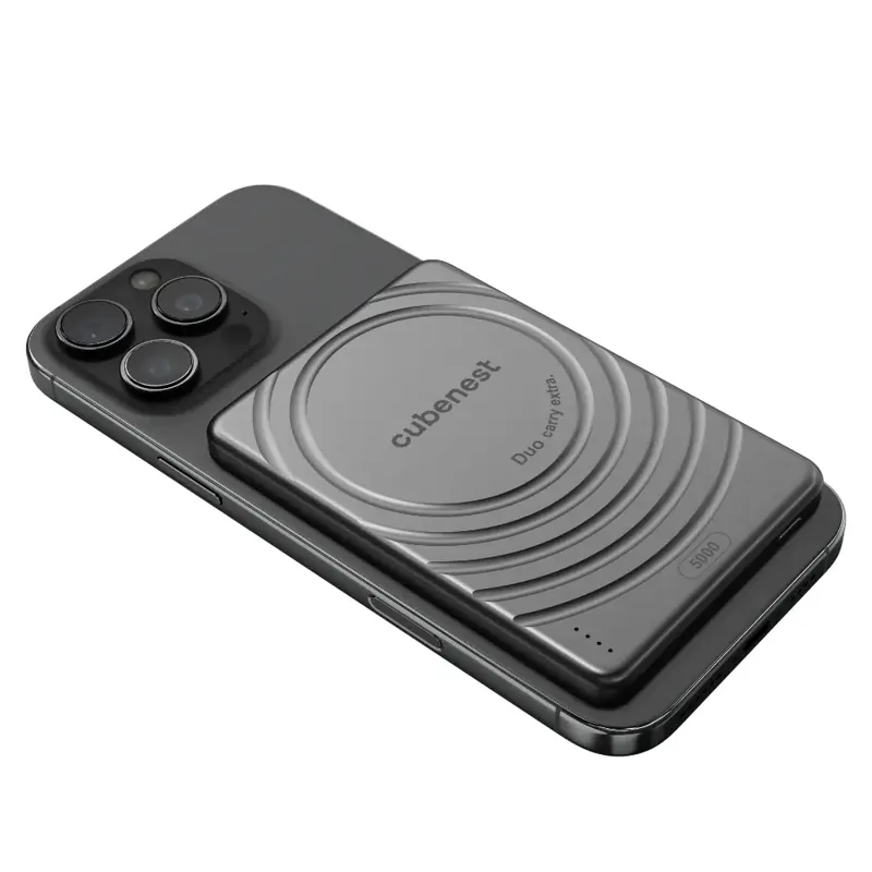 Cubenest Magnetická bezdrátová powerbanka SlimDual 5000 mAh S1B3D černá Cubenest Magnetická bezdrátová powerbanka SlimDual 5000 mAh S1B3D černá