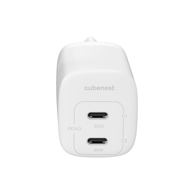 Cubenest PD GaN Adaptér 35W S2D1 bílý