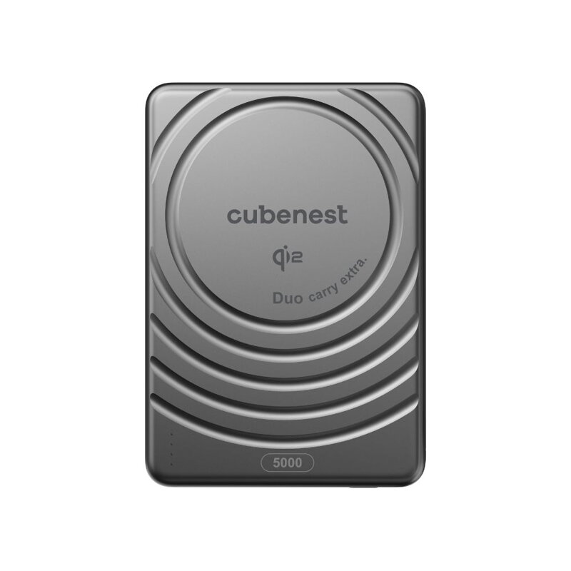 Cubenest Qi2 Magnetická bezdrátová powerbanka SlimDual 5000 mAh SQ1B3D černá