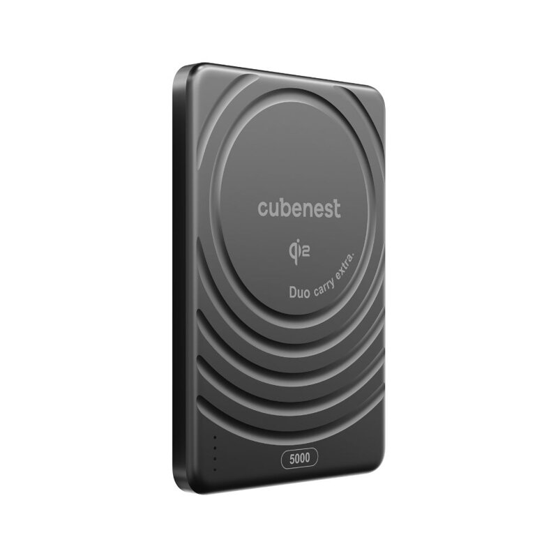 Cubenest Qi2 Magnetická bezdrátová powerbanka SlimDual 5000 mAh SQ1B3D černá
