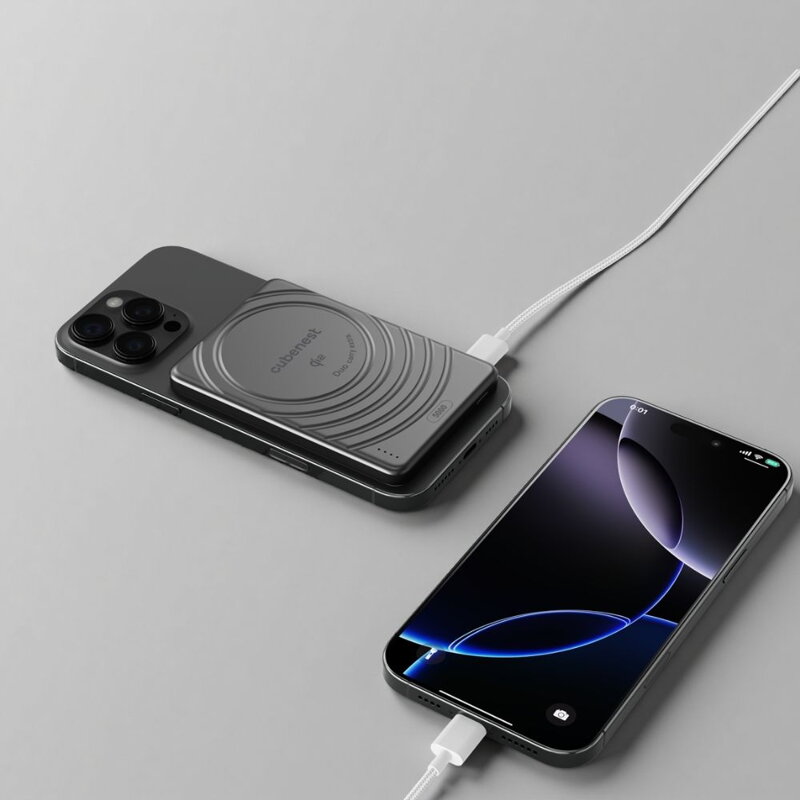 Cubenest Qi2 Magnetická bezdrátová powerbanka SlimDual 5000 mAh SQ1B3D černá