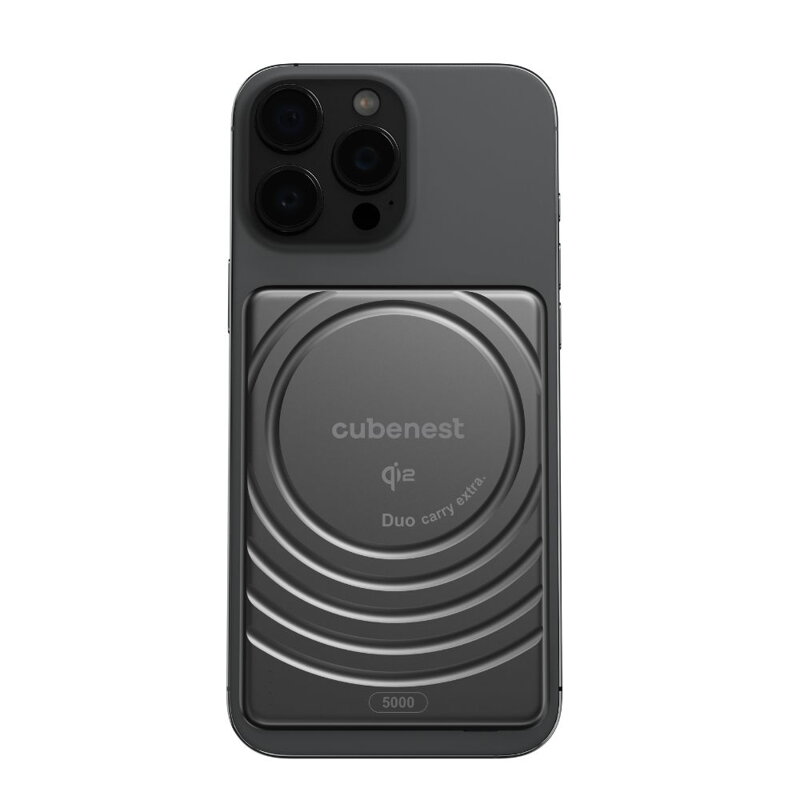 Cubenest Qi2 Magnetická bezdrátová powerbanka SlimDual 5000 mAh SQ1B3D černá