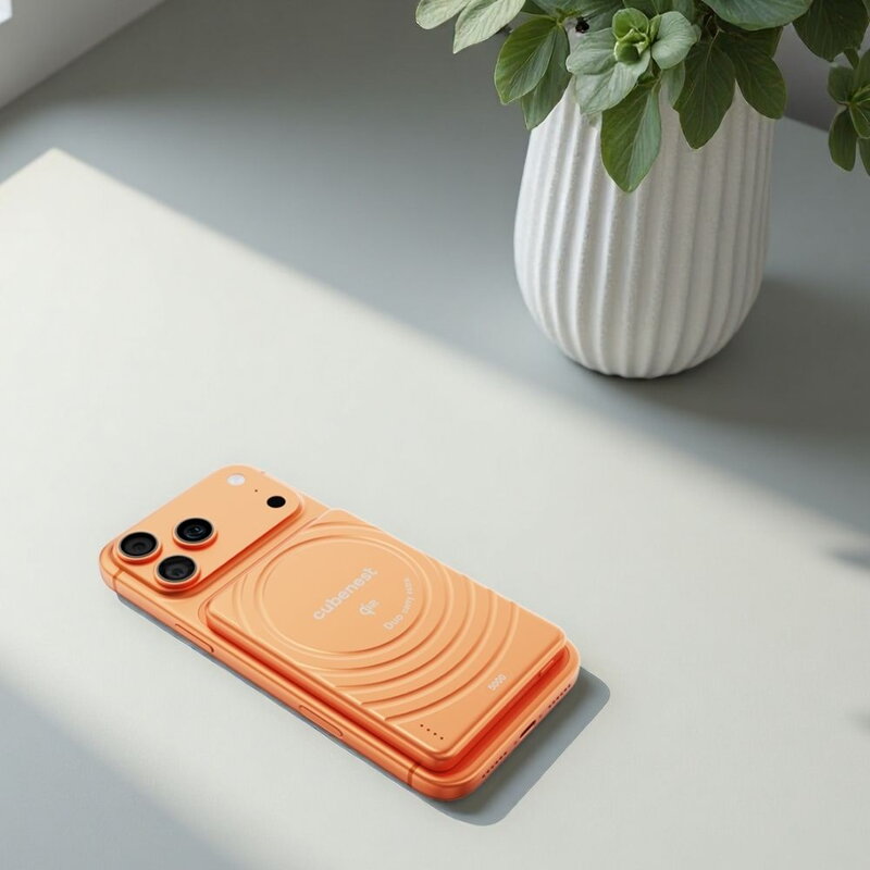 Cubenest Qi2 Magnetická bezdrátová powerbanka SlimDual 5000 mAh SQ1B3D oranžová