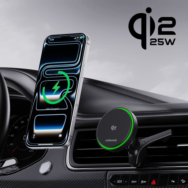 Cubenest Qi2.2 Magnetická bezdrátová nabíječka do auta SQ1C4