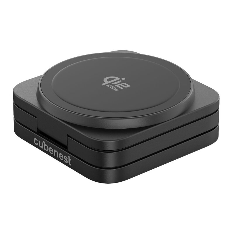 Cubenest 3v1 Qi2.2 Skládací bezdrátová magnetická nabíječka SQ312 Ultra černá