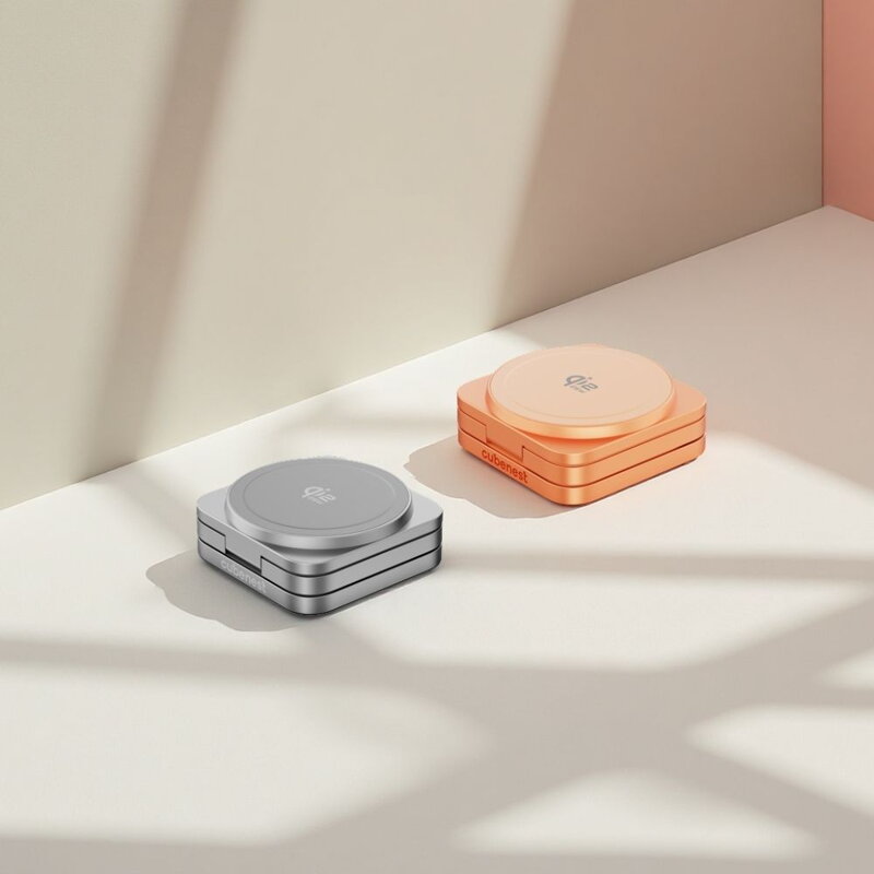 Cubenest 3v1 Qi2.2 Skládací bezdrátová magnetická nabíječka SQ312 Ultra oranžová