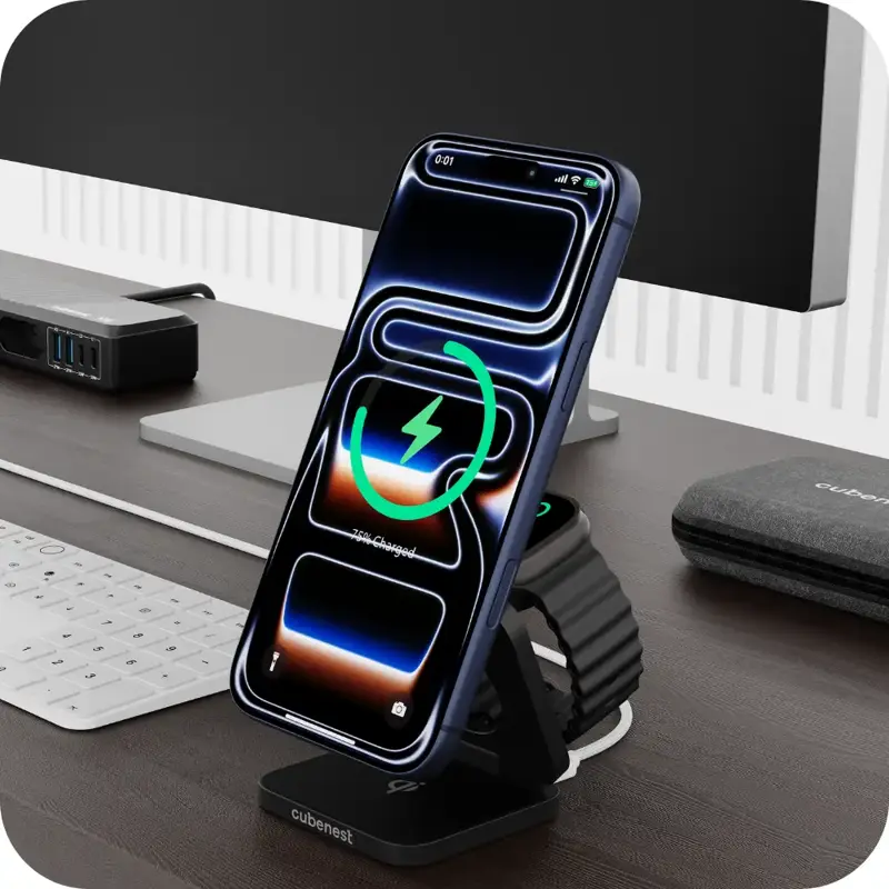 Qi2.2 Skládací MagSafe nabíječka 3v1