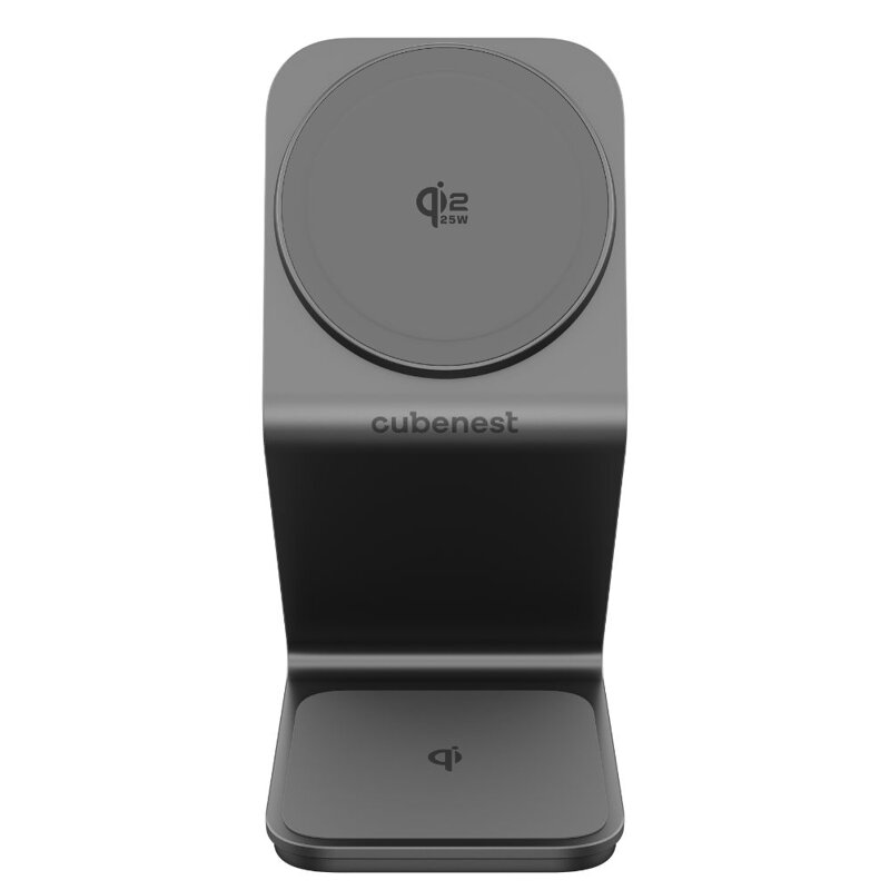 Cubenest 3v1 Qi2.2 Bezdrátová magnetická nabíječka SQ314 šedá
