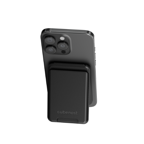 Cubenest Prémiová magnetická peněženka a stojan WT01S černá