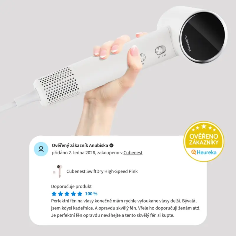 Cubenest Fén na vlasy SwiftDry SDHD01 bílý 