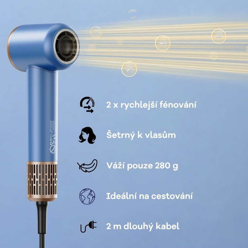 Cubenest Fén na vlasy mini SwiftDry SDHD02 modrý 