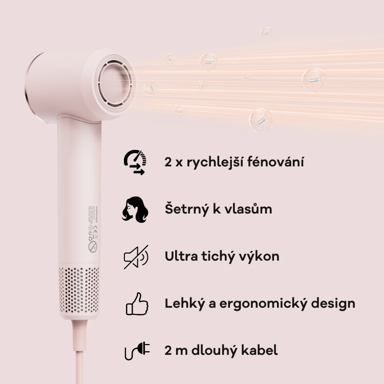 Cubenest Fén na vlasy SwiftDry SDHD01 růžový 