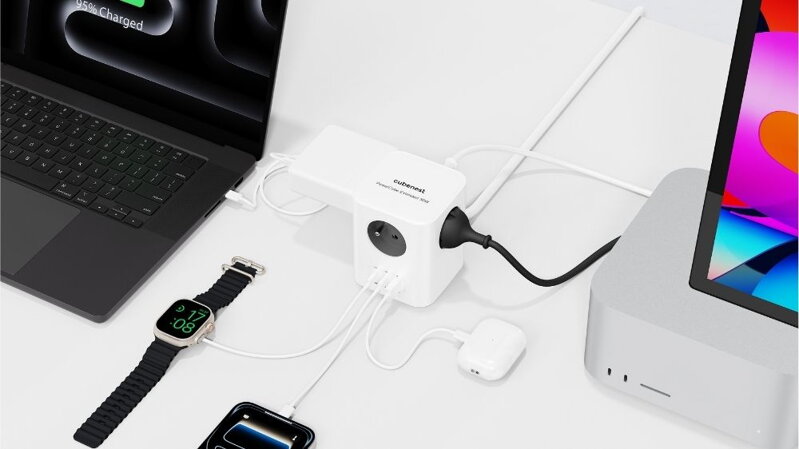 Cubenest PowerCube Extended USB A+C PD 30 W 1,5 m šedá