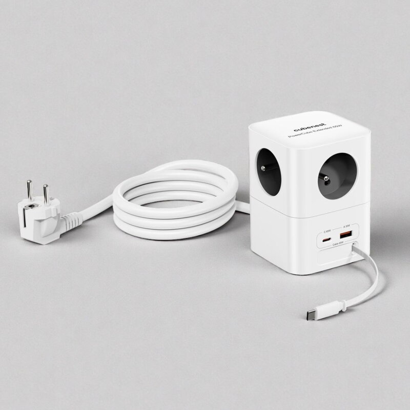 Cubenest PowerCube Extended USB A+C PD 65 W USB-C kabel 1,5 m