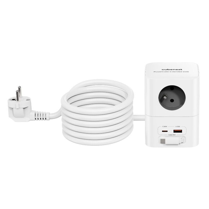 Cubenest PowerCube Extended USB A+C PD 65 W USB-C kabel 3 m