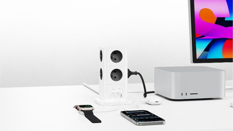 Cubenest PowerCube Extended USB A+C PD 65 W 8xAC USB-C kabel 1,5 m