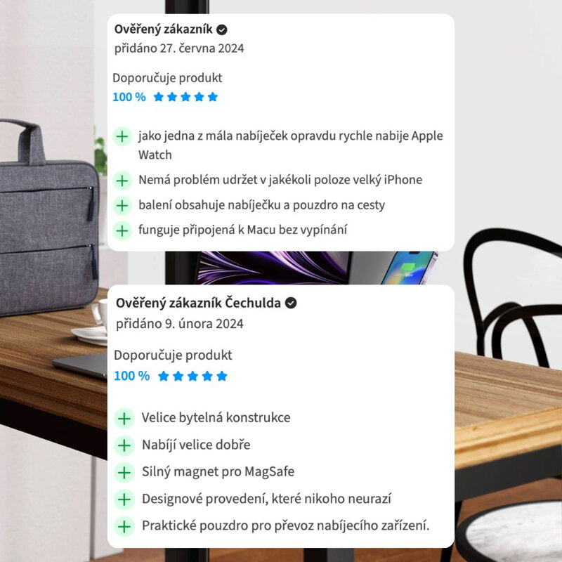 Cubenest 3v1 Skládací bezdrátová magnetická nabíječka S312 Pro černá